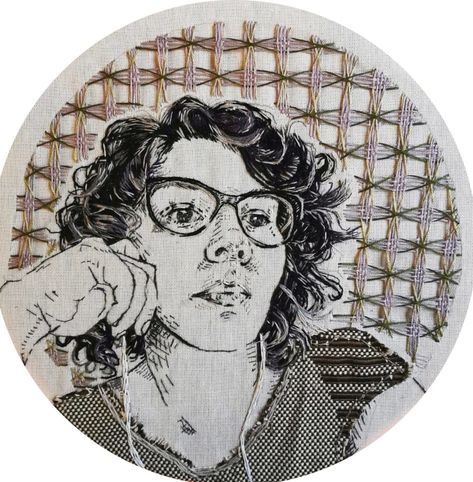 Mi Proyecto del curso: Creación de retratos bordados | Domestika Embroidered Portrait, Online Course Creation, Textile Fiber Art, Videos Design, Embroidery Techniques, Photo Displays, Photography Business, 3d Animation, Visual Identity