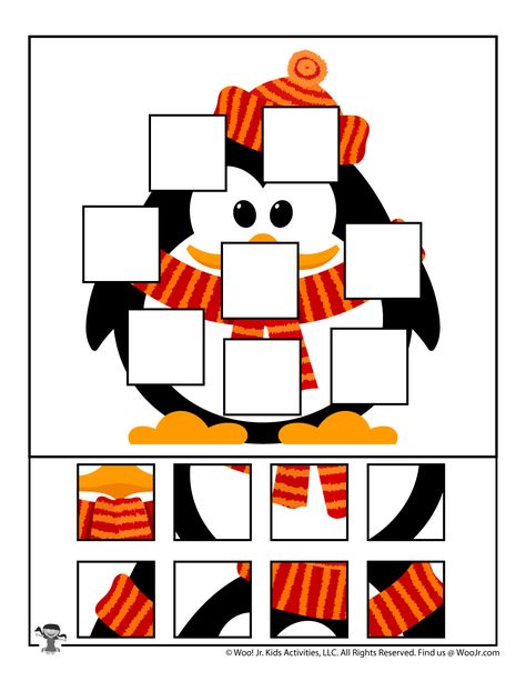 Penguin Classroom Theme, Animal Puzzle Printable, Penguin Printable, Emotions Preschool, Preschool Activities Printable, Puzzle Activity, Winter Activities Preschool, Diy Quiet Books, Free Printable Activities