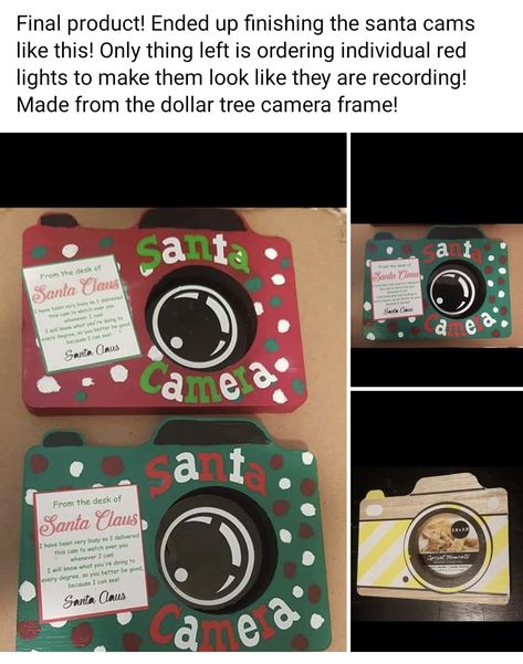 Dollar Tree Santa Cam, Elf Cam, Dollar Tree Frames, Santa Cam, Camera Frame, Diy Santa, Bazaar Ideas, Fair Projects, Dollar Tree Christmas