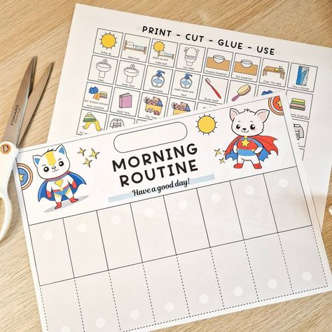 Encouraging Physical Activity with Flip Routine Charts for Children Morning Routine Printable, Daily Routine Chart For Kids, Kids Responsibility Chart, Baby Handprint Art, Baby Milestone Chart, Baby Handprint Crafts, Bedtime Routine Chart, Morning Routine Chart, Daily Schedule Kids