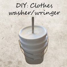 Manual Clothes Washer, Wringer Washer Ideas, Homemade Washing Machine, Diy Clothes Wringer, Diy Clothes Dryer, Diy Clothes Washer, Homemade Heater, Camping Washing Machine, Clothes Wringer