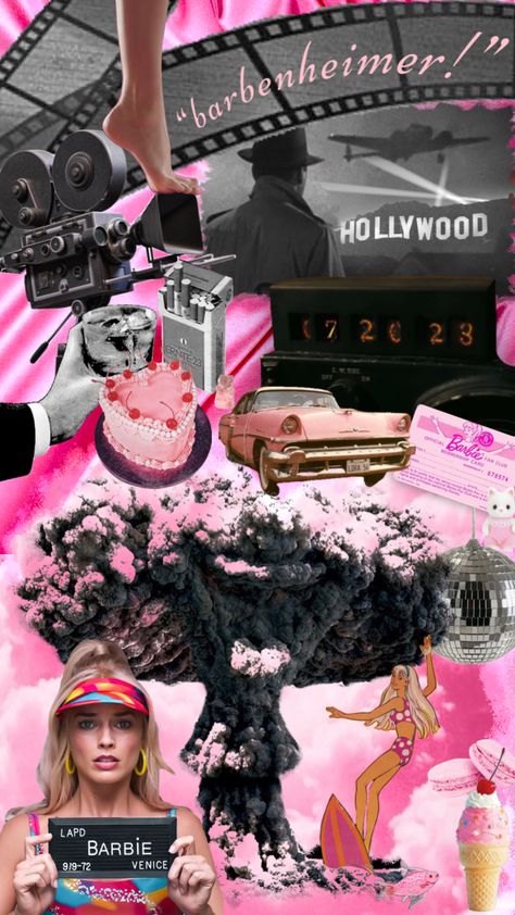 it’s barbenheimer baby! 🖤💣🎀🩷#barbiemovie #barbieaesthetic #aesthetic #oppenheimer #barbenheimer #vintage #barbiecore #pink #wallpaper #icon #barbie #movies #film #retro #maximalism Pink Wallpaper Icon, Barbie Oppenheimer, Film Posters Art, Wallpaper Icon, Maximalism, Wish You Are Here, Barbie Movies, Classic Films, You Gave Up