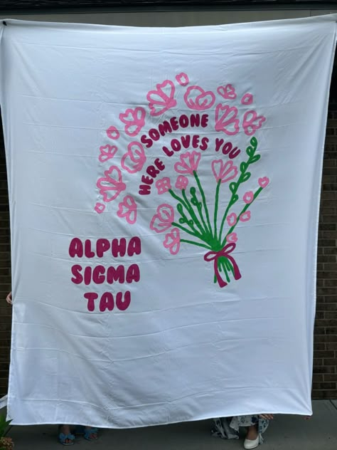 #alphasigmatau #ast #sorority #rush #recruitment Big Little Banner Ideas, Valentines Banner Sorority, Sorority Theme Ideas, Alpha Phi Painting, Sorority Banners Recruitment, Recruitment Ideas Sorority, Sorority Banner Ideas Design, Phi Mu Paintings, Big Little Reveal Banner