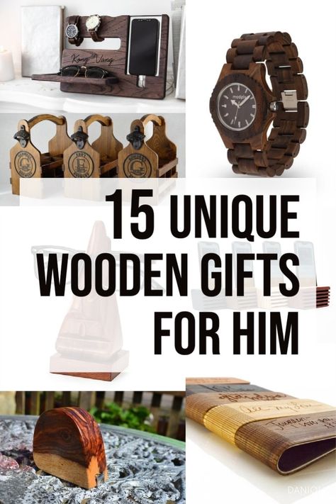 These unique gifts for him made from wood are perfect for any occasion – birthday, anniversary or even Christmas! Makes great 5th-anniversary gifts too! 5 Year Anniversary Wood Gift Ideas, 5 Year Anniversary Gifts For Him, Anniversary Wood Gifts, 5year Anniversary Ideas Gifts For Him, Diy 5 Year Anniversary Gift For Him, Wooden Anniversary Gifts For Him, Five Year Anniversary Gift For Him, 5 Year Wedding Anniversary Gift For Him, Wooden Gifts For Men