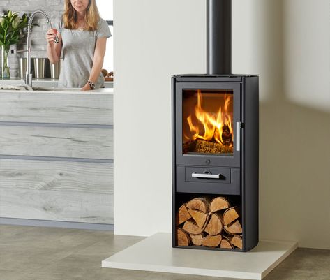 Top 4 Wood Burning & Multi-fuel Nordic Stoves Exclusively From Stovax - Stovax & Gazco Winter Fireplace, Wood Burning Stoves, Freestanding Stove, Wood Fuel, Multi Fuel Stove, Wood Store, Nordic Living Room, Living Room Decor Inspiration, 20 Weeks