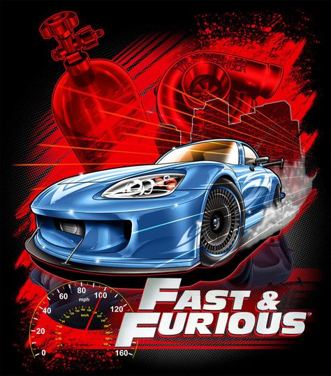 The Fast and the Furious Fast And Furious Art, Fast And Furious Aesthetic, Retro Shirt Design, Vintage Shirt Design, The Fast And The Furious, Fast And The Furious, Pop Art Images, Cinema Art, Desain Editorial