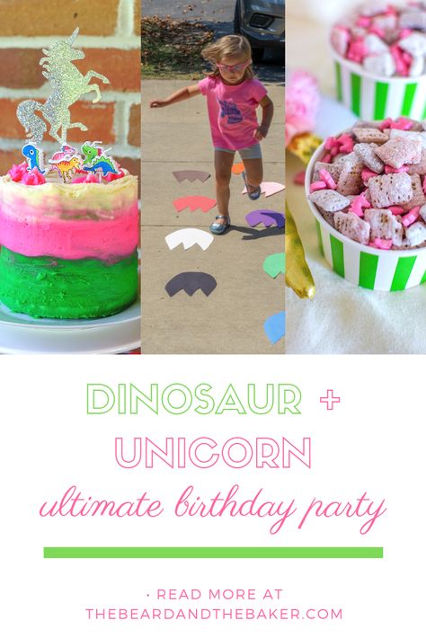 Dinosaurs And Unicorns Party, Dinosaur And Unicorn Birthday Party, Unicorn And Dinosaur Party, Unicorn Dinosaur Party, Unicorn Birthday Party Food, Dragons Birthday Party, Children Birthday Party Ideas, Birthday Party Planning Checklist, 2023 Birthday