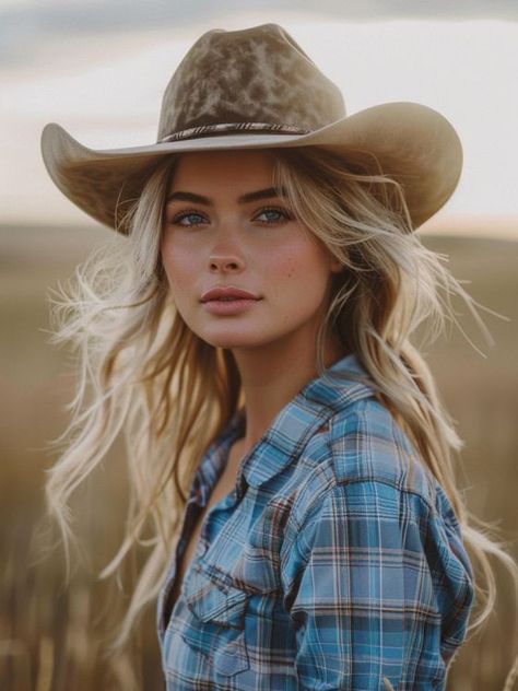 Cowgirl Hairstyles, Cowgirls Hairstyles, Hair Colors And Styles, Platinum Pixie Cut, Tousled Updo, Medium Length Curls, Brown Wavy Hair, Equestrian Chic, Barrel Curls