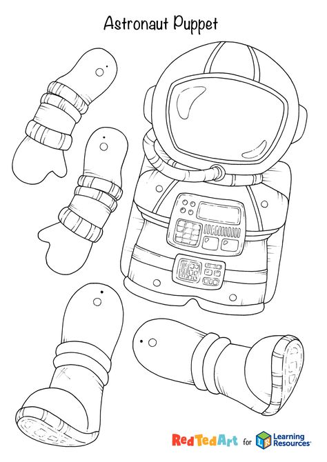 Astronaut Paper Puppet Craft | Learning Resources UK Free Astronaut Printables, Printable Astronaut Template, Arts And Crafts Space, Build An Astronaut Printable, Astronaut Art Project, Astronaut Template Free Printable, Astronaut Craft Preschool, Astronaut Art For Kids, Paper Dolls Printable Templates Cut Outs