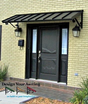 Awning Over Door, Front Door Awning, Door Pergola, Door Overhang, Custom Awnings, Awning Ideas, Aluminum Awnings, Diy Awning, House Awnings