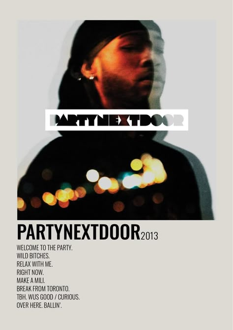 ALTERNATIVE MINIMALISTIC ALBUM POLAROID POSTER Party Nextdoor Album Cover, Psd Album Cover, Hndrxx Album Cover, Song Prints Wall Art, Partynextdoor Album Cover Wallpaper, Wall Collage Music Albums, Music Album Polaroid Poster, Album Covers With Song Names, Partynextdoor Album Poster