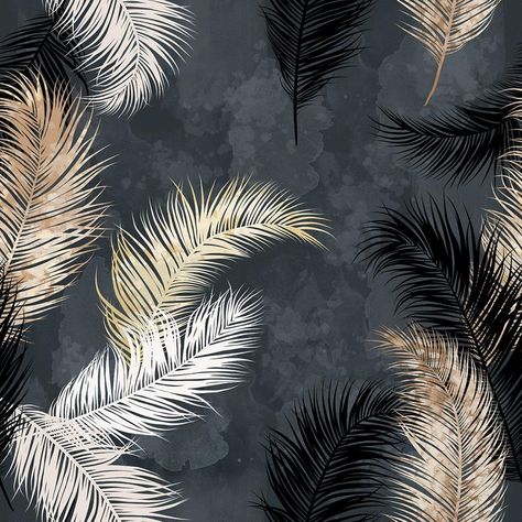 Gold and White Feathers Wallpaper Self Adhesive Wallpaper | Etsy Black White Gold Wallpaper, Black White And Gold Wallpaper, Dark Gold Wallpaper, Story Overlay, Pampas Grass Wallpaper, Black And Gold Wallpaper, White And Gold Wallpaper, Feathers Wallpaper, House Basement