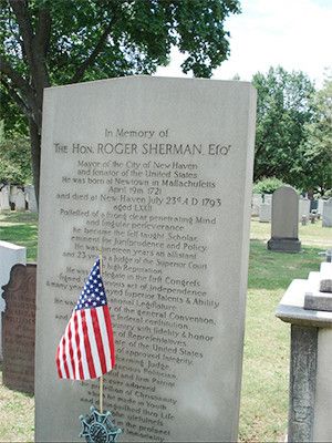 Roger Sherman’s headstone at the Grove Street Cemetary in New Haven, CT Roger Sherman, Grove Street, New Haven Ct, New Haven, The Grove, July 4, July 4th, Cemetery, Celebrities