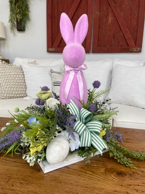 Flocked Easter Bunny Decor, Flocked Bunny Decor, Flocked Bunnies, Easter Decor Crafts, Easter 2025, Easter 2024, Spring Craft Ideas, Easter Things, Easter Centerpiece