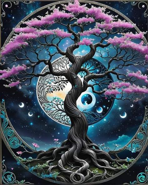 Magical Wallpaper Iphone, Dream Catcher Wallpaper Iphone, Zen Painting, Tree Of Life Art, Dreamy Artwork, Consciousness Art, Wallpaper Collage, Cross Art, Celestial Art