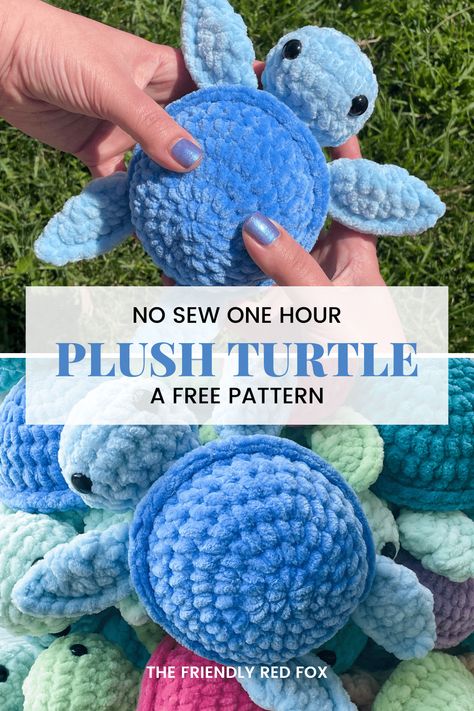 1 Hour Crochet Plush, Two Hour Crochet Projects, Cute Crochet Designs, Easy Sewing Patterns Free Beginners, Free Crochet Turtle Patterns, Acrylic Yarn Projects, Whimsical Amigurumi, Easy Free Crochet Patterns, Turtle Patterns