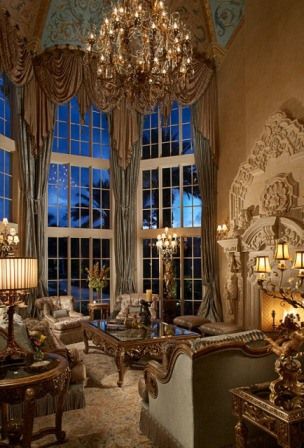 Simmons and Saray Interiors Castle Living Room, Tuscan Design, Tuscan Decorating, Tuscan Style, Elegant Interiors, A Living Room, Elegant Homes, Beautiful Interiors, Ceiling Design