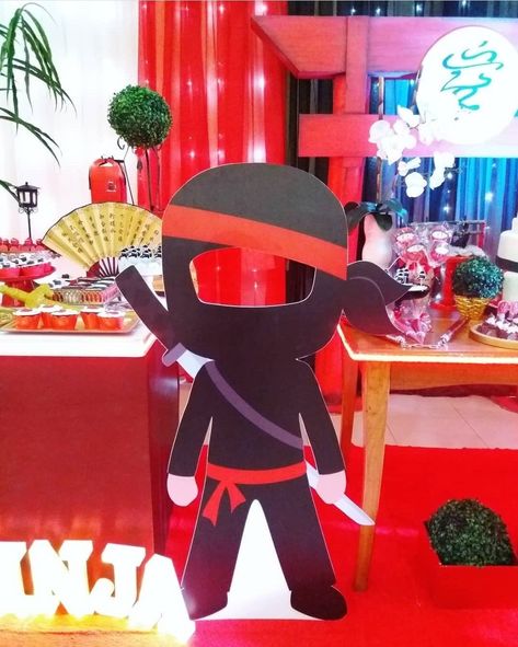 Ninja Bday Party Ideas, Ninja Trunk Or Treat, Ninja Kidz Tv Birthday Party Ideas, Ninja Kids Birthday Party Ideas, Ninja Decorations, Ninja Party Decorations, Ninja Birthday Party Ideas, Ninja Themed Birthday Party, Karate Cake