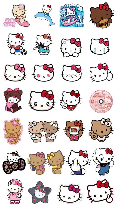 Hello Kitty Stickers Png, Hello Kitty Clipart, Hello Kitty Stickers, Diy Nails Stickers, Hello Kitty Imagenes, Hello Kitty Tattoos, Hand And Finger Tattoos, Snoopy Cartoon, Iphone Stickers