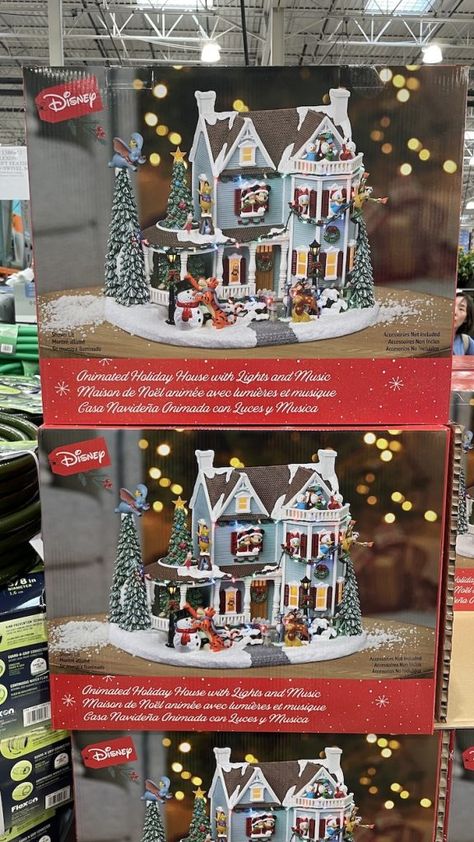 Costco Is Selling A Disney Christmas House And I’m On My Way Kids Activities Blog Original Disney Characters, Boozy Ice Pops, Disney Christmas Village, Costco Cake, Disney Christmas Decorations, Traditional Colonial, Holiday Songs, Colonial Christmas, Halloween Village