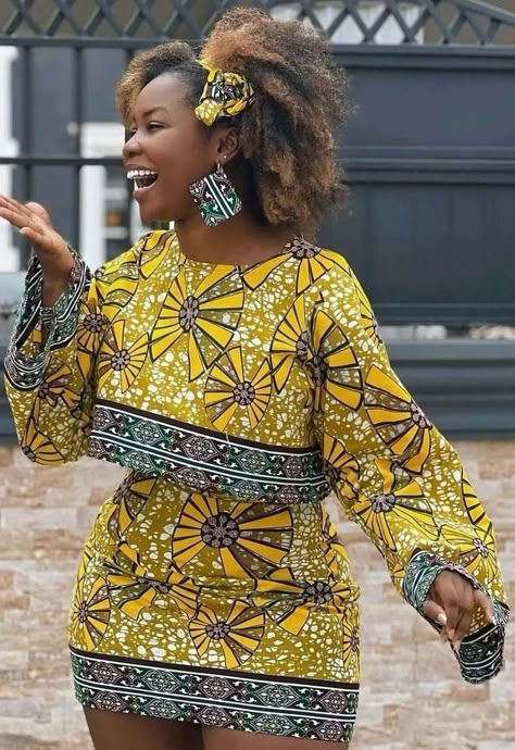 Africa Print Dress Ankara Fashion, Short Skirt And Crop Top, Ankara Skirt And Blouse Styles, Different Clothing Styles, Skirt And Blouse Styles, Kitenge Designs, Nigerian Ankara, Kitenge Fashion, Ankara Dress Designs