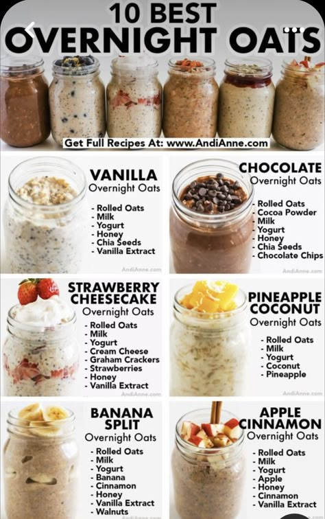 Almond Peanut Butter, Best Overnight Oats, Overnight Oats Recipe Easy, Best Overnight Oats Recipe, Oat Recipes Healthy, Overnight Oats Recipe Healthy, Fish Taco, Resep Diet, Taco Bowls