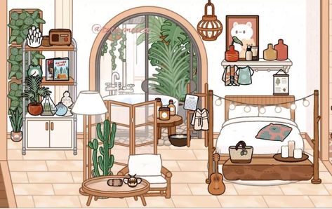 Toca Boca Room Ideas Cottage Core, Toca Boca Aesthetic House, Toca Life World Aesthetic Pfp, Bad Room Ideas, Toca Ideas, Toka Boka, Free House Design, Aesthetic House, Adorable Homes Game