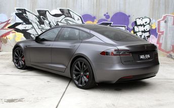 Tesla Model S wrapped in 3M Satin Dark Grey - Ultimate Car Wraps Melbourne Tesla Model S Wrap, Golf Basement, Tesla Model 3 Wrap, Model 3 Wrap, Model S Tesla, Black Tesla, Tesla Car Models, Tesla Wrap, Boat Wraps