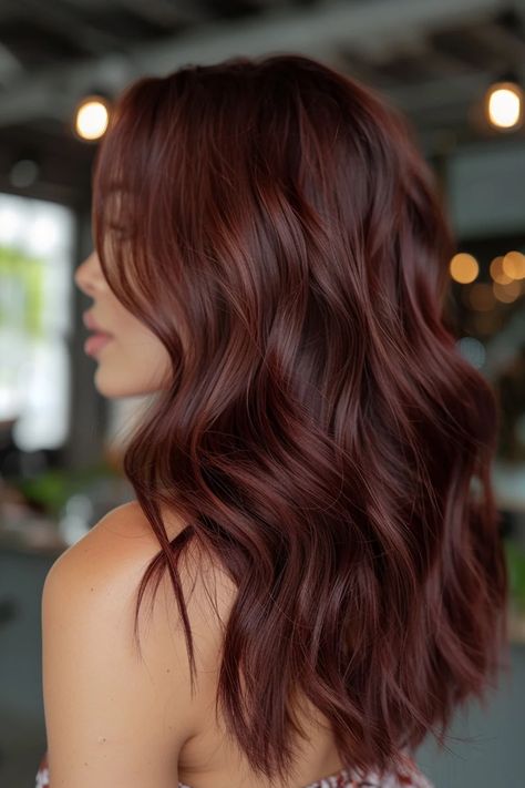 Craving a hair color that’s rich, indulgent, and utterly irresistible? Look no further than chocolate cherry brown! This luxurious shade combines the warmth of chocolate brown with a tantalizing hint of cherry red, resulting in Cherry Brown Hair, Pelo Color Vino, Cherry Hair Colors, Rambut Brunette, Wine Hair, Red Hair Inspo, Brown Hair Looks, Cherry Brown, Cherry Hair