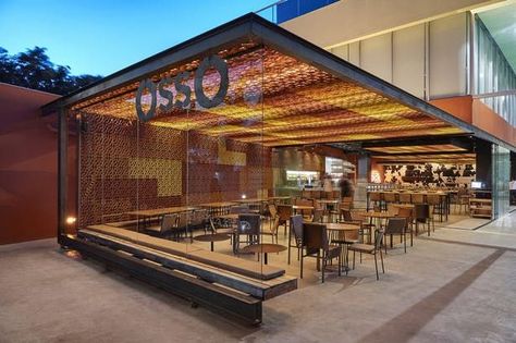 OssO Restaurant | Gustavo Penna Architect and Associates; Photo: Jomar Bragança | Archinect Outdoor Restaurant Patio, Restaurant Exterior Design, Cafe Exterior, Container Restaurant, Detail Arsitektur, Outdoor Restaurant Design, Restaurant Exterior, Decoration Restaurant, Restaurant Patio