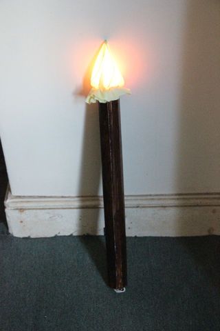 I wanted to make a prop torch for part of a costume that would be fairly robust, re-usable (i.e. not a one shot prop) but also be fairly safe. Since I wanted to make... Beauty And The Beast Props, Wizard Of Oz Props, Torches Diy, School Props, Beauty And The Beast Jr, Beauty And The Beast Musical, Fake Fire, Trojan Women, Oak Wood Stain