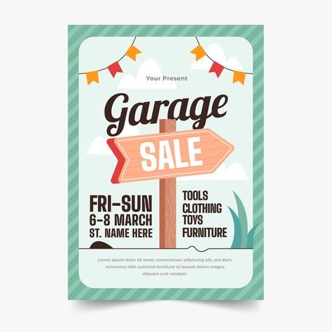 Garage sale poster template Free Vector | Free Vector #Freepik #freevector #poster #business #sale #design Poster Business, Poster Template Free, Beautiful Quran Quotes, Garage Sale, 8th Of March, Garage Sales, Poster Template, Quran Quotes, Vector Photo