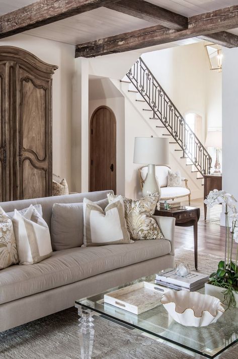 Formal Sitting Room, Rivers Spencer, Modern Chic Decor, Coffee Table Vignettes, French Country Interiors, Wooden Armoire, Jackson Mississippi, French Country Design, Elegant Interiors