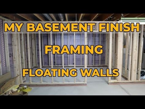 (11) Finishing My Basement - Framing Floating Walls - YouTube How To Frame A Basement Wall, Basement Framing Ideas, Frame Basement Walls, Basement Walls Ideas, Basement Wall Ideas Without Drywall, Basement Framing, Insulating Basement Walls, Framing A Basement, Framing Basement Walls