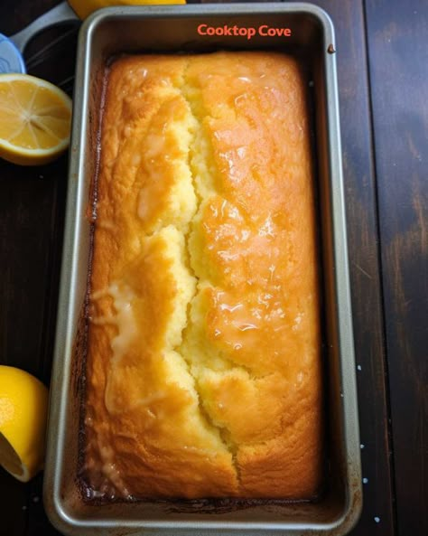 My hubby can't get enough of this! One serving gone, and he's already wanting round 2. Gotta teach him to cook next haha Lemon Bread Recipes, Delicious Lemon Cake, Cake Mix Desserts, Lemon Bread, Lemon Dessert Recipes, Lemon Pudding, Lemon Pound Cake, Bread Recipes Sweet, Yellow Cake