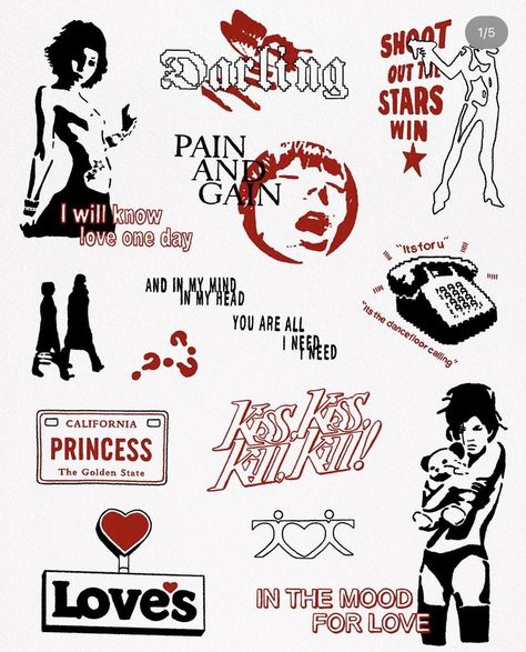 Red Grunge Tattoo, Tove Lo Tattoo, Rave Tattoo Ideas, Rave Tattoo, Flash Tattoo Designs, Tattoo Portfolio, Aesthetic Tattoo, Tattoo Flash Art, Dream Tattoos