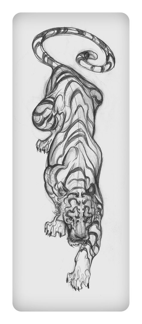 Cool I wonder how it'd look lower back  calf to ankleTiger Tattoo | Tattoo Ideas Central Tato Flash, Tiger Sketch, Kunst Tattoos, Tiger Tattoo, Hip Tattoo, Tree Tattoo, Skull Tattoos, Trendy Tattoos, A Tiger