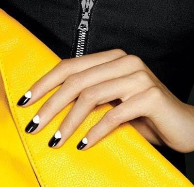 Vintage french tips Reverse French Manicure, Half Moon Manicure, Black And White Nails, Half Moon Nails, Moon Manicure, Easy Manicure, Nagellack Trends, Moon Nails, Manicure Inspiration