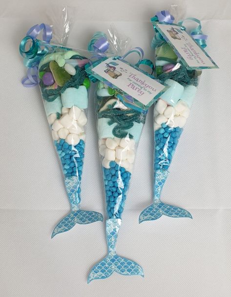 Mermaid Theme Birthday Party Favors, Mermaid Party Sweets, Mermaid Loot Bags, Mermaid Sweet Cones, Mermaid Birthday Gift Ideas, Mermaid Party Gift Bag Ideas, Mermaid Goodie Bags, Mermaid Treat Bags, Mermaid Gift Bags