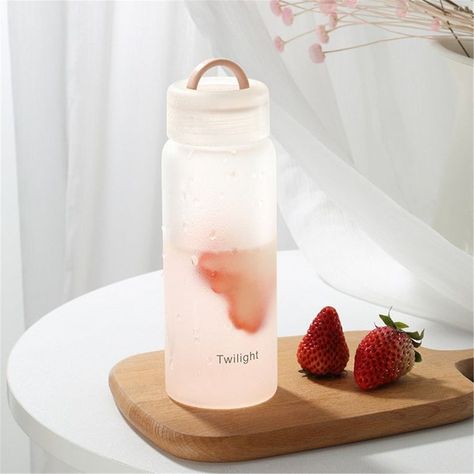 420ML Japanese Style Simple Frosted Glass Water Bottle Aesthetic Milk Juice Water Bottle Eco Friendly Bottle, Clear Water Bottle, Kids Bottle, Outdoor Gifts, Juice Cup, Fruit Infused, Glass Water Bottle, Fruit Flavored, Tea Bottle