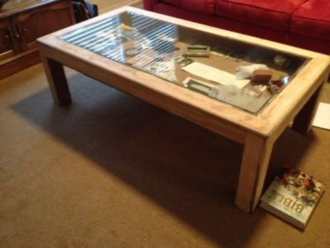 How to build a glass top shadow box coffee table Shadow Box Table, Shadow Box Coffee Table, Window Coffee Table, Box Coffee Table, Glass Shadow Box, Glass Coffee Tables, Coffee Tables Ideas, Coffee Table Plans, Diy Shadow Box