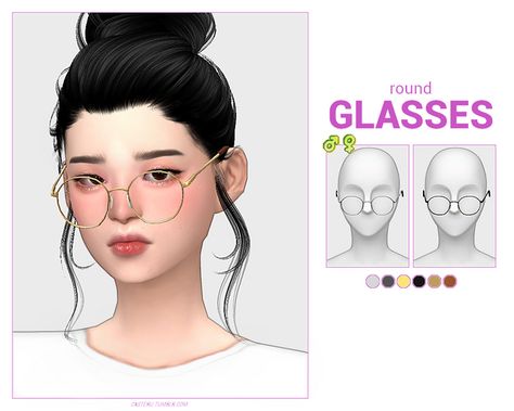 ROUND GLASSES | casteru on Patreon Sims 4 Piercings, Sims 4 Cc Eyes, Cc Sims4, The Sims 4 Skin, Sims Packs, The Sims 4 Pc, Sims 4 Anime, Intimo Calvin Klein, Pelo Sims