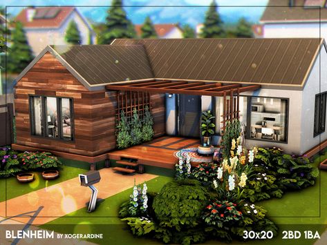 Sims 4 20x20 House, Sims 4 Small House, Artsy Bedroom, Sims 4 Modern House, The Sims 4 Lots, Sims 4 Bedroom, Sims 4 House Plans, Sims 4 House Building, Sims 4 House Design