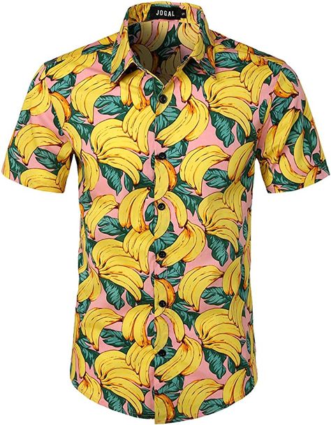 JOGAL Men's Cotton Button Down Short Sleeve Hawaiian Shirt at Amazon Men’s Clothing store Hawaiian Beach, Button Down Short Sleeve, Beach Casual, Linen Short, Beach Shirt, Mens Short Sleeve Shirt, Cardigan Fashion, Hawaii Shirt, Beach Shirts