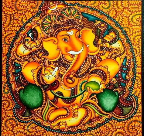 Rama Krishna, Divine Art, Ganesh Art Paintings, Kerala Mural Painting, Ganesh Ji, Ganesh Art, Tanjore Painting, Indian Gods, Mural Painting