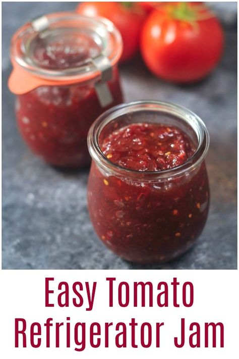 Tomato Freezer Jam Recipe, Freezer Tomato Jam Recipe Easy, Tomato Compote Recipe, Small Batch Tomato Jam, Tomato Jelly Recipe Easy, Cowboy Tomato Jam, Tomato Relish Recipe Easy, Tomato Jam Recipe Easy, Tomato Jelly Recipe