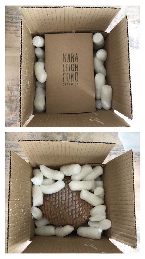 Tips on packaging and shipping pottery... — Kara Leigh Ford Ceramics Mug Packaging Ideas, Mug Packaging, Etsy Packaging, Contemporary Pottery, Small Business Packaging Ideas, Pottery Lamp, Cool Packaging, Ceramic Shop, Clay Mugs