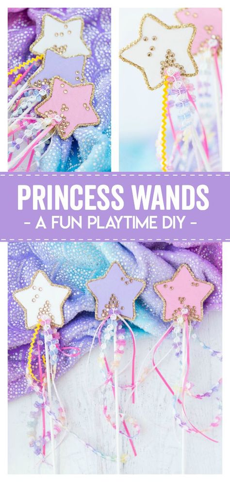 These Diy Princess Wands are a great playtime diy for any princess or fairy loving child. Colorful and also easy to personalize makes this a great gift or craft for your little ones fantasy time! Princess Crafts, Princess Wands, Princess Tea Party, Diy Wand, Princess Diy, Princess Theme, Princess Birthday Party, Toddler Fun, Camping Crafts