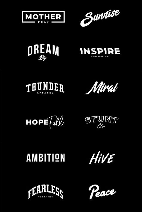 I will design an exclusive urban logo for your streetwear brand Fonts For Streetwear Brands, Font T Shirt Design, Logo Design Ideas Clothing Brand, Tee Shirt Logo Design, Streetwear Fashion Logo Ideas, Fonts For Tshirt Design, Typeface Logo Design Branding, Tshirt Brand Logo Ideas, Cool Clothing Brand Logos