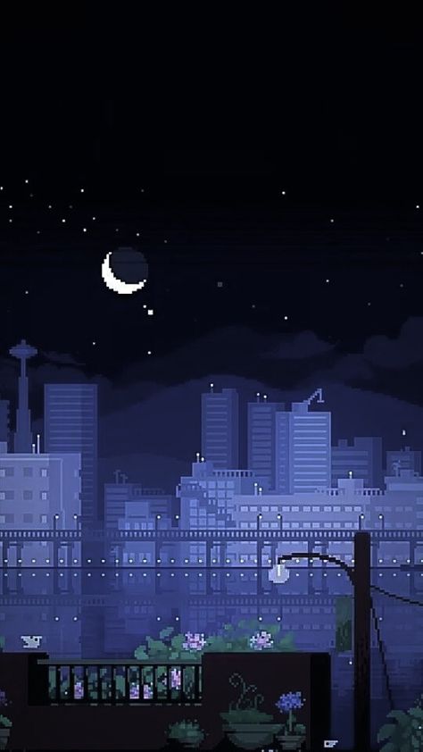 The Sky, Pixel Art, The Moon, Cityscape, Moon, Wallpapers, Art